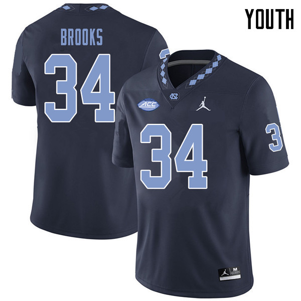Jordan Brand Youth #34 British Brooks North Carolina Tar Heels College Football Jerseys Sale-Navy